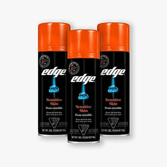 Edge Shave Gel, Sensitive Skin, 7-Ounce Cans - Pack of 3