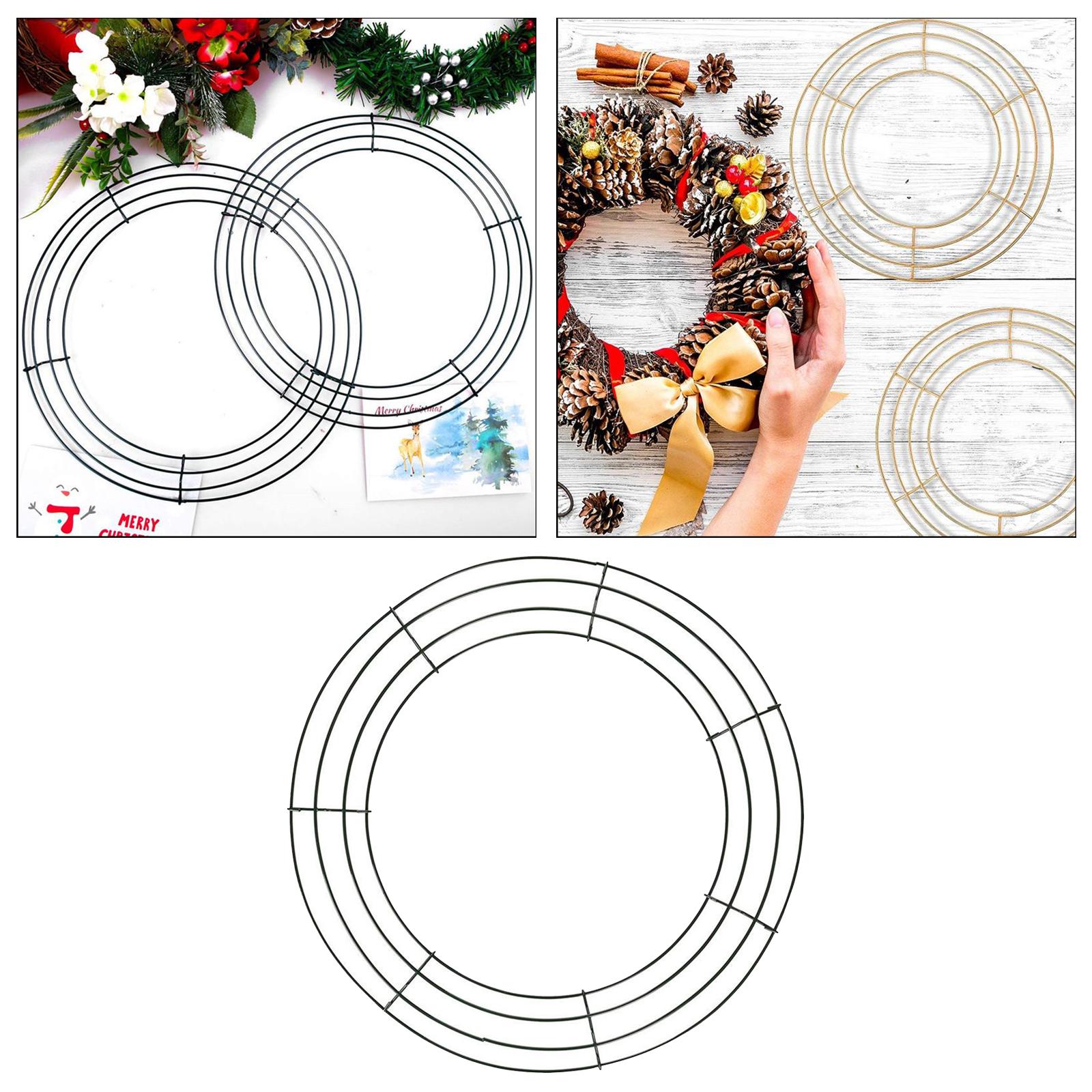 Lot De 2 Cercles Métalliques Pour Couronne DIY - Diamètre ~40.5 Cm, Fil D'acier - Pour Décorations Noël, Mariage, Artisanat