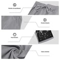 thumbnail image 4 of Zorckvet Casual Pants for Men with Pockets Flax Elastic Waist Hawaii Beach Pant for Men, 4 of 7