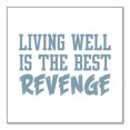 thumbnail image 1 of DistinctInk Custom Bumper Sticker - 8" x 8" Decorative Decal - White Background - Living Well is The Best Revenge, 1 of 2