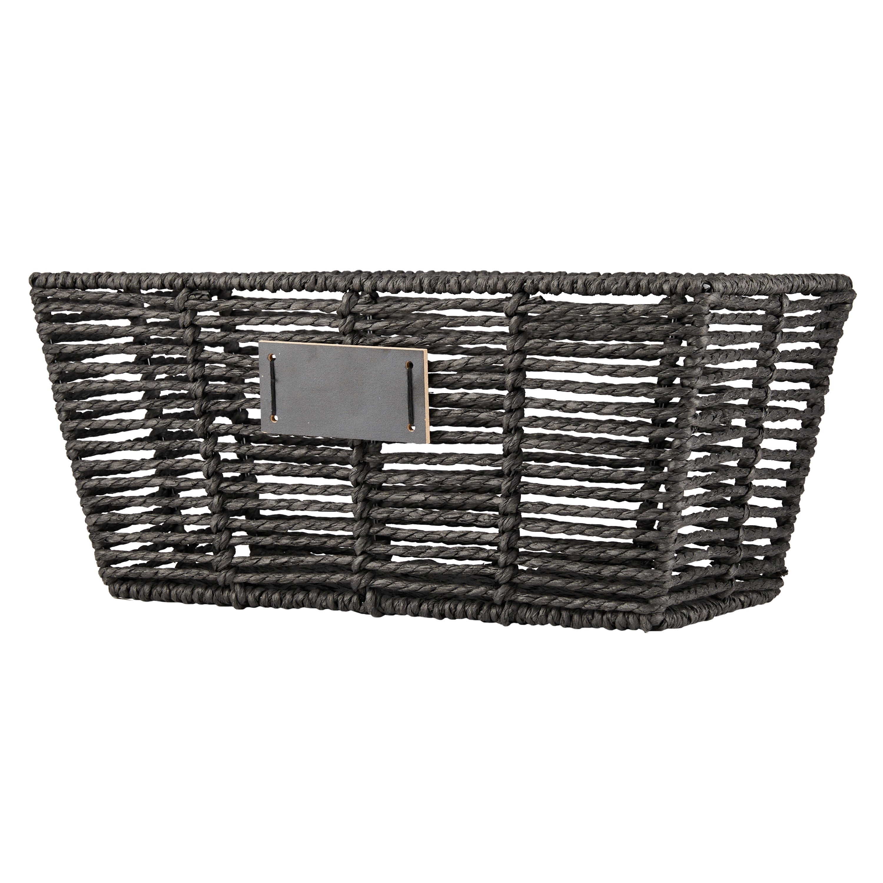 Simplify Medium Shelf Storage Tote Organizer Black Color 12.9x6.4x5.7 Inches | Storage Basket for Organizing | Closet Shelf Bins Container