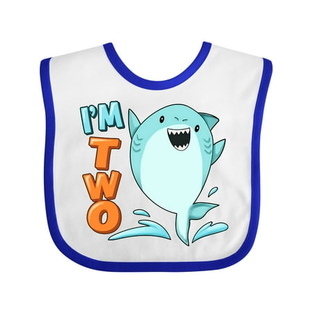 

Inktastic I m Two- Shark Second Birthday Gift Baby Boy or Baby Girl Bib