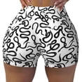 thumbnail image 2 of Lsque Hand Drawn Snake Pattern High Waisted Biker Shorts for Women-Tummy Control Fitness Athletic Workout Running Yoga Gym Shorts,Moisture-Wicking-Small, 2 of 9