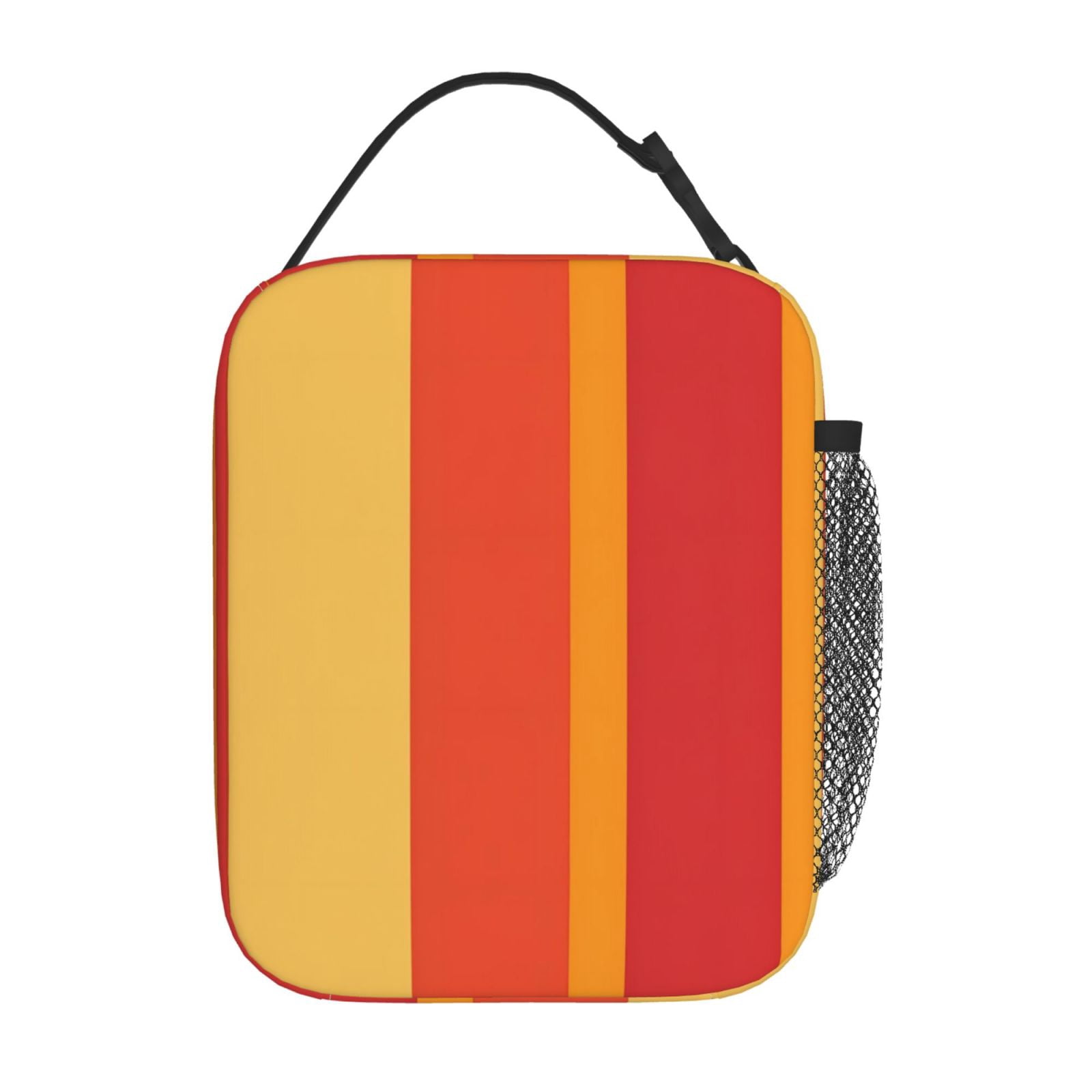 Lunch Bag For Women Men Insulated Portable Lunch Box Bento Box Office Picnic Travel Cooler Bag Orangered Stripe_2