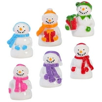 RUNROTOO 6Pcs Christmas Decor Miniature Snowman Figurines Assorted Color