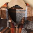 thumbnail image 3 of 12 Month Girl Coat Toddler Flannel Shirt Jacket Plaid Long Sleeve Lapel Shacket Kids Boys Girls Coats Fall Tops New Fall Jackets Winter Outerwear Brown 3-4T, 3 of 8
