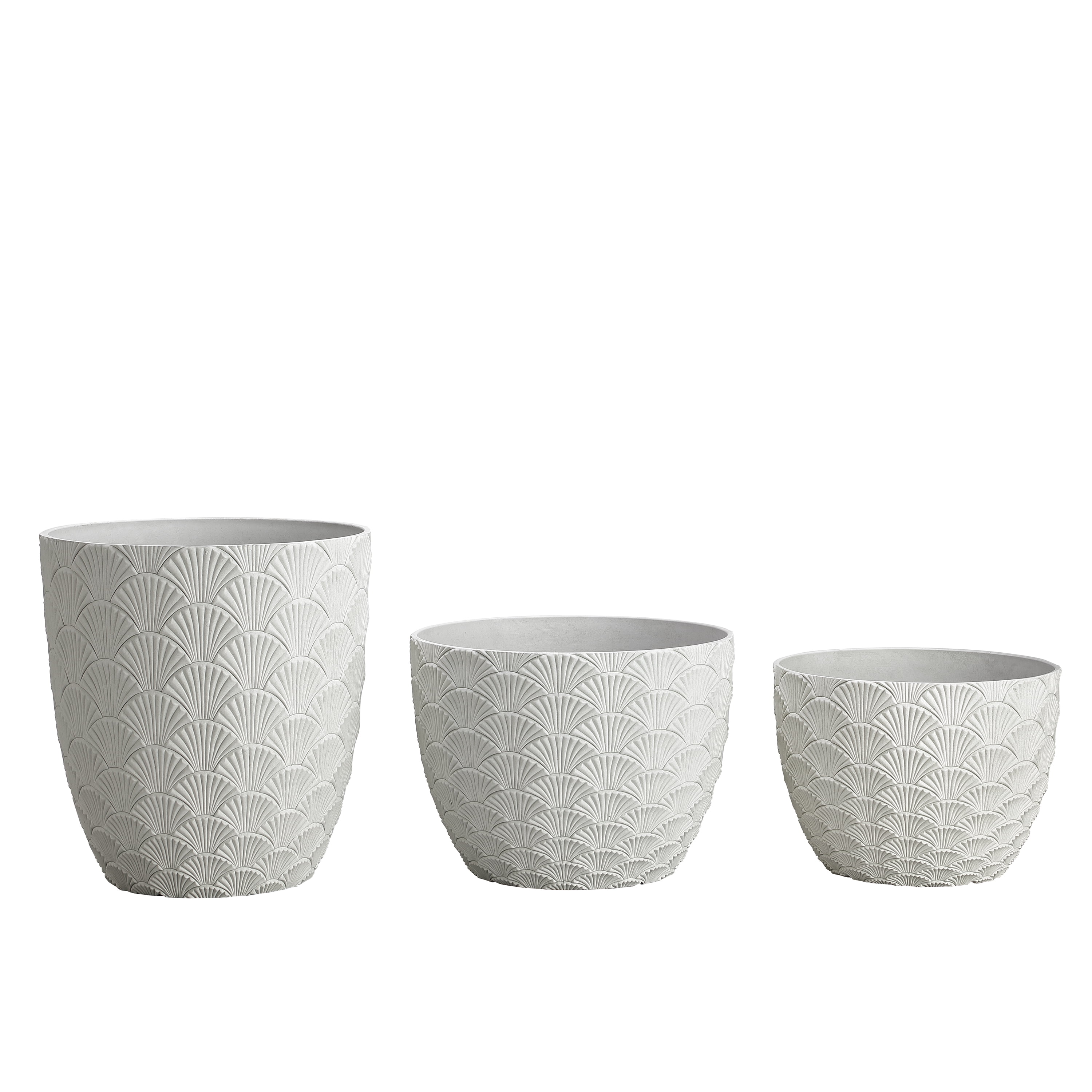 Mainstays Isla 12 in x 12 in x 9 in Round Vanilla Dream Plastic Planter