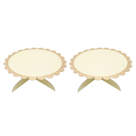 

Cake Display Stand 2PCS Party Gathering Single Layer Cake Cupcake Stand Dessert Fruit Paper Display Rack for Wedding Birthday (Golden)