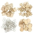 thumbnail image 1 of 240pcs Mini Wood Craft Set with Holes and Ring Clips for Birthday Board Tags, 1 of 8