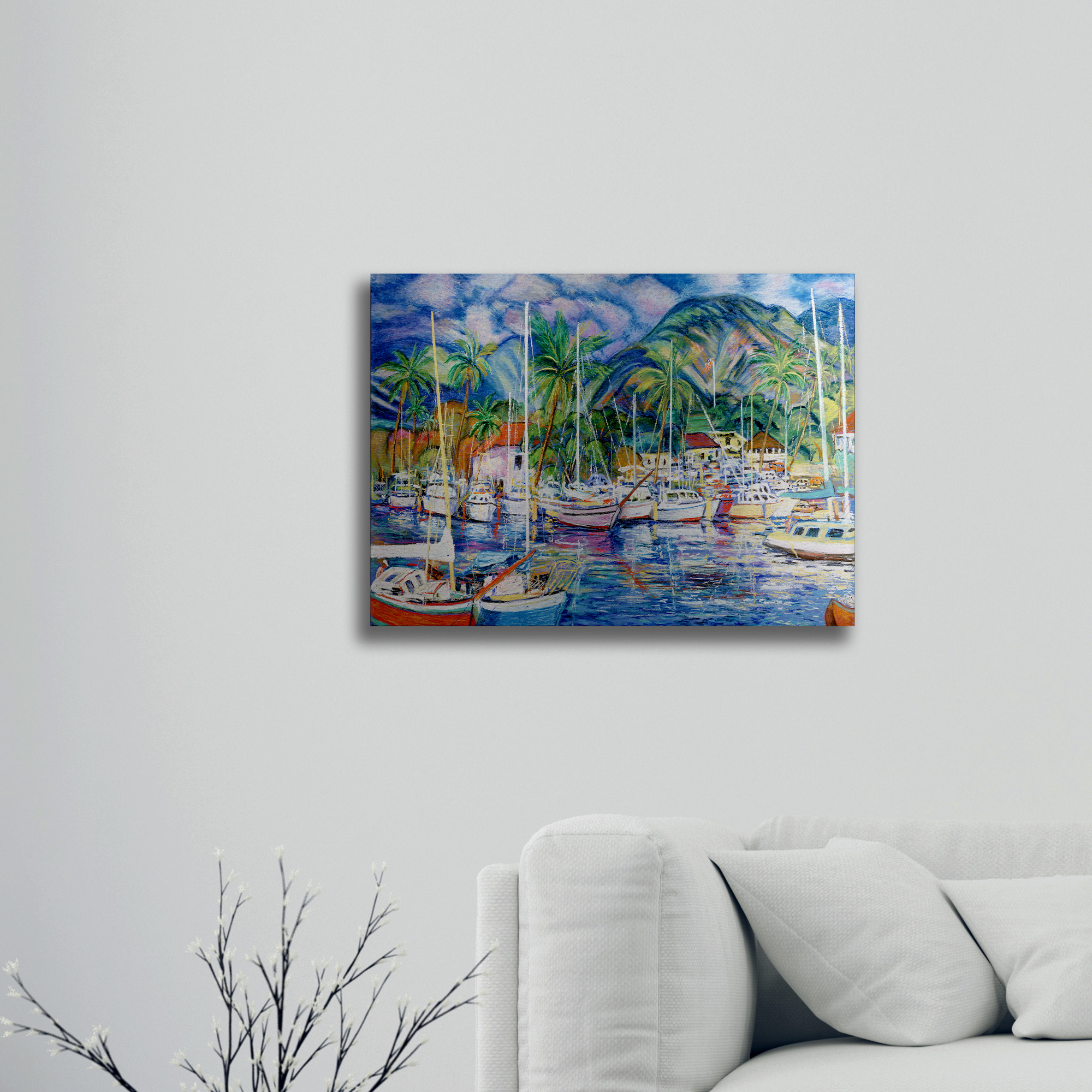 Trademark Fine Art 'Lahaina Marina' Brushed Aluminum Wall Art Art by Masters Fine Art