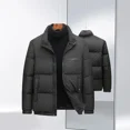 thumbnail image 5 of Chaqueta de plumón con textura de burbujas para hombre, invierno 2024, nueva chaqueta de plumón de pato blanco, informal, de negocios, con cuello alto, 5 of 5