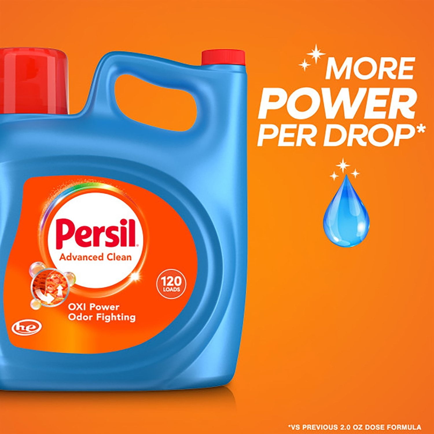 Persil Advanced Clean Oxi+Odor Liquid Laundry Detergent, 120 Loads, 201.6 Fl Oz