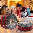 thumbnail image 4 of LCXmlly Artificial Wreath Storage Bag Plaid Pattern Christmas Wreath Storage Container with Clear Window for Home Holiday Organization, 4 of 8