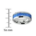 thumbnail image 4 of Metal Masters Mens Tungsten Carbide Wedding Band Ring Blue Green Simulated Opal Inlay 8mm 9, 4 of 7