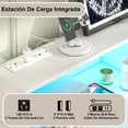 thumbnail image 3 of Cómoda Cajonera de 6 Cajones, Cómoda con Luz LED y Toma de Corriente, Almacenamiento para Armario Organizador, Dormitorio, Sala de Estar, Pasillo, Entrada, 120 * 40 * 93cm (Blanco), 3 of 7