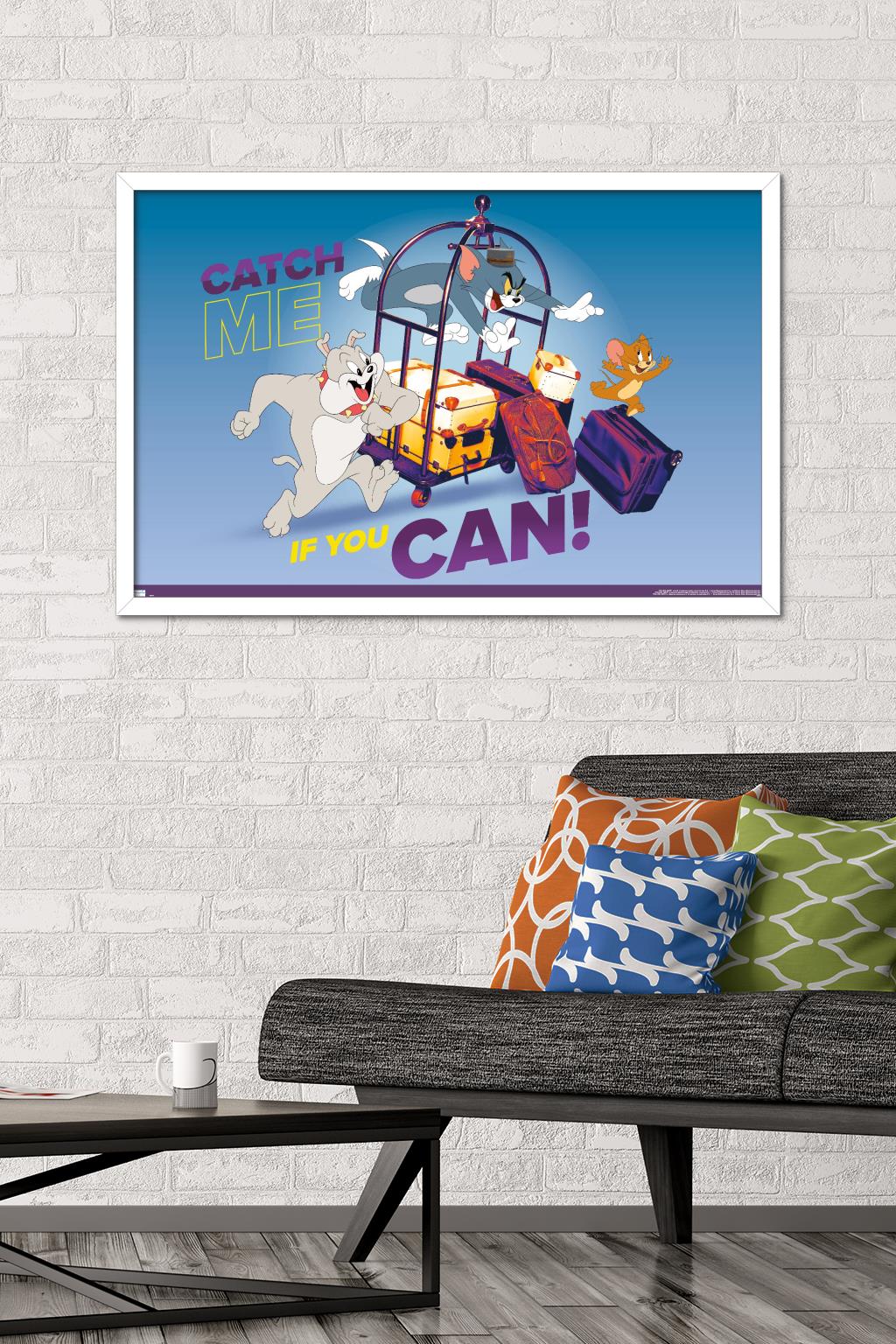 Tom and Jerry - Catch Me If You Can Wall Poster, 22.375" x 34", Framed