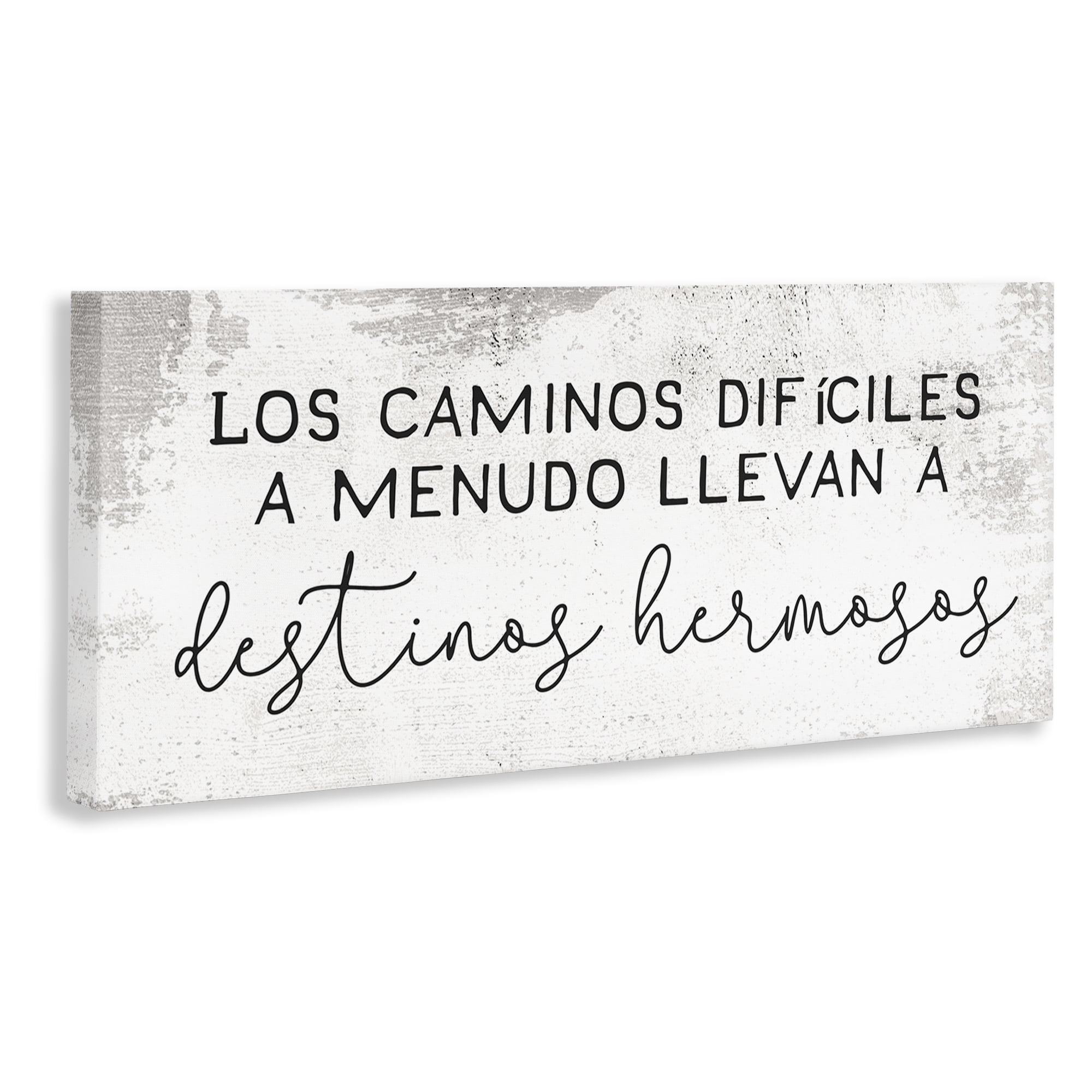 Stupell Industries Caminos Difíciles, Destinos Hermosos Inspirational Quotes & Sayings Painting Wrapped Canvas Art Print Wall Art, 48 x 20