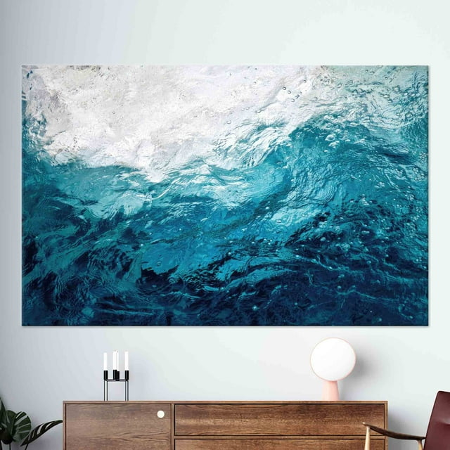 Personalized Ocean Water Art Canvas In Blue Tones Ideal For Christmas Decor And Abstract Home Decor - Perfect Gift For Teachers