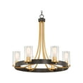 thumbnail image 3 of Stiffel Ferrers Dark Bronze Gold Chandelier 26" Wide Clear Glass Shade 6-Light Fixture for Dining Room House Foyer Kitchen Island Entryway Bedroom, 3 of 12