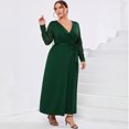 thumbnail image 3 of Plus Size Wrap V Neck Maxi Dress For Women Formal Curvy Long Dresses Lace Short Sleeve Summer Dress, 3 of 5