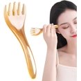thumbnail image 2 of Xiao Hua Peine de masaje Gua Sha de mano para el cuero cabelludo. Diseño de cinco dientes para raspar la espalda y aliviar el estrés en cabeza, manos, brazos, pecho y dedos (amarillo)., 2 of 5