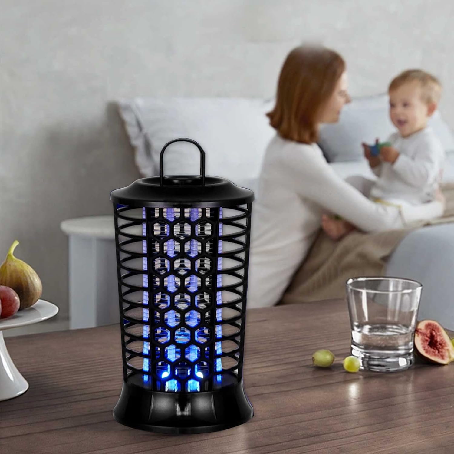 Cetilox Solar-Powered Mosquito Killer Lamp, 360 with Hanging Hook, Safe Bug Zapper for Indoor/Outdoor Use in Garden & Patio
