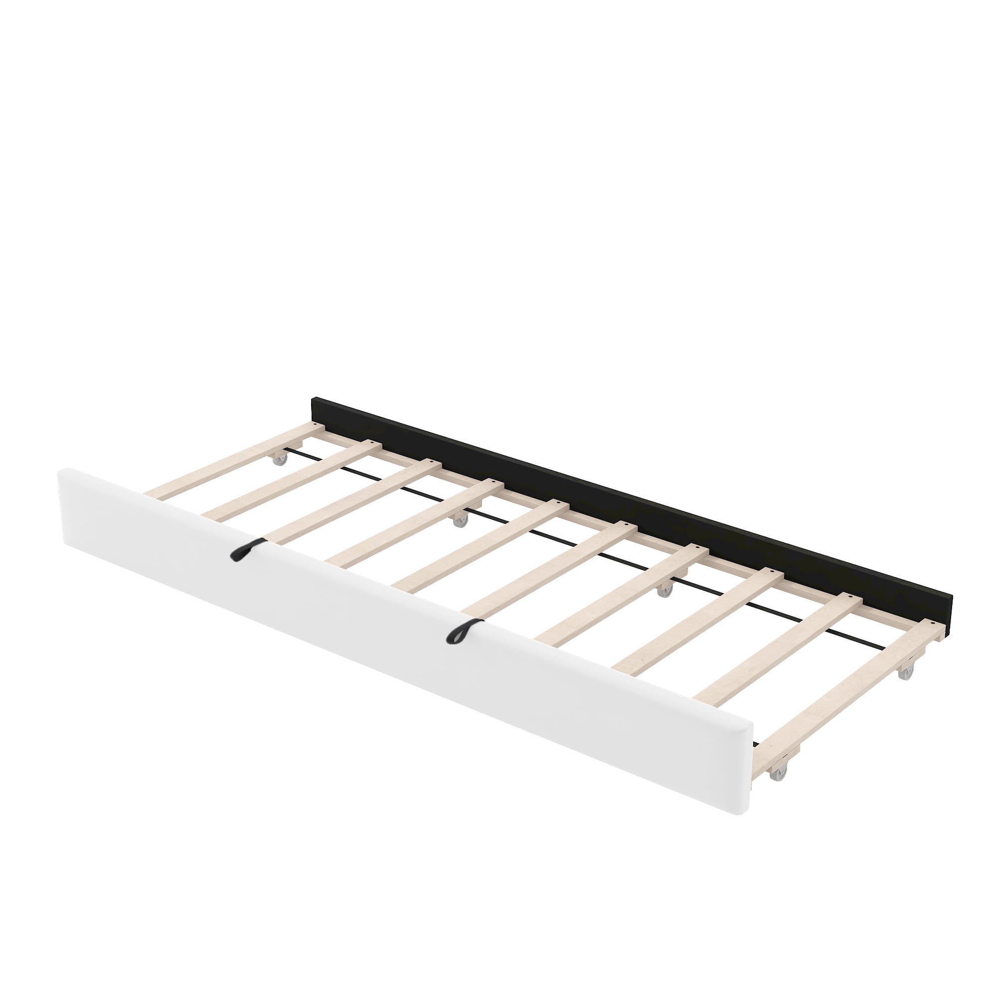 Euroco Upholstery L-Shaped Twin Platform Bed with Trundle and Drawer, 3 Beds in 1, No Spring Box Needed, Beige