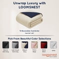thumbnail image 2 of Loomsnest Diamond Quilted Twin Comforter, All Season, Soft, Lightweight, Reversible Down Alternative Duvet Insert (Beige & Navy), 2 of 7