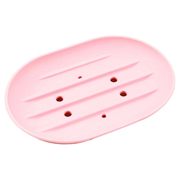 Wosthever Jabonera de baño de silicona, soporte para , bandeja de esponja, drenaje de agua, antideslizante, ducha, senderismo, cocina, baño Almacenamiento y organización del hogar Rosa