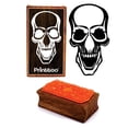 thumbnail image 1 of Printtoo Halloween Skull Design Rectangular Wooden Rubber Stamp Block Scrap-Booking, 1 of 2
