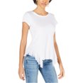 thumbnail image 1 of Ginger Womens Chiffon-Contrast Basic T-Shirt, White, X-Large, 1 of 1