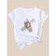 thumbnail image 3 of Camiseta De Mujer Activewear Tops Simples De Verano Para Viajes De MochileroCat Graphic Round Neck Casual T-shirt, Short Sleeve Running Sports Tee, Women's ActivewearFather's Day, Mother's Day, New, 3 of 8