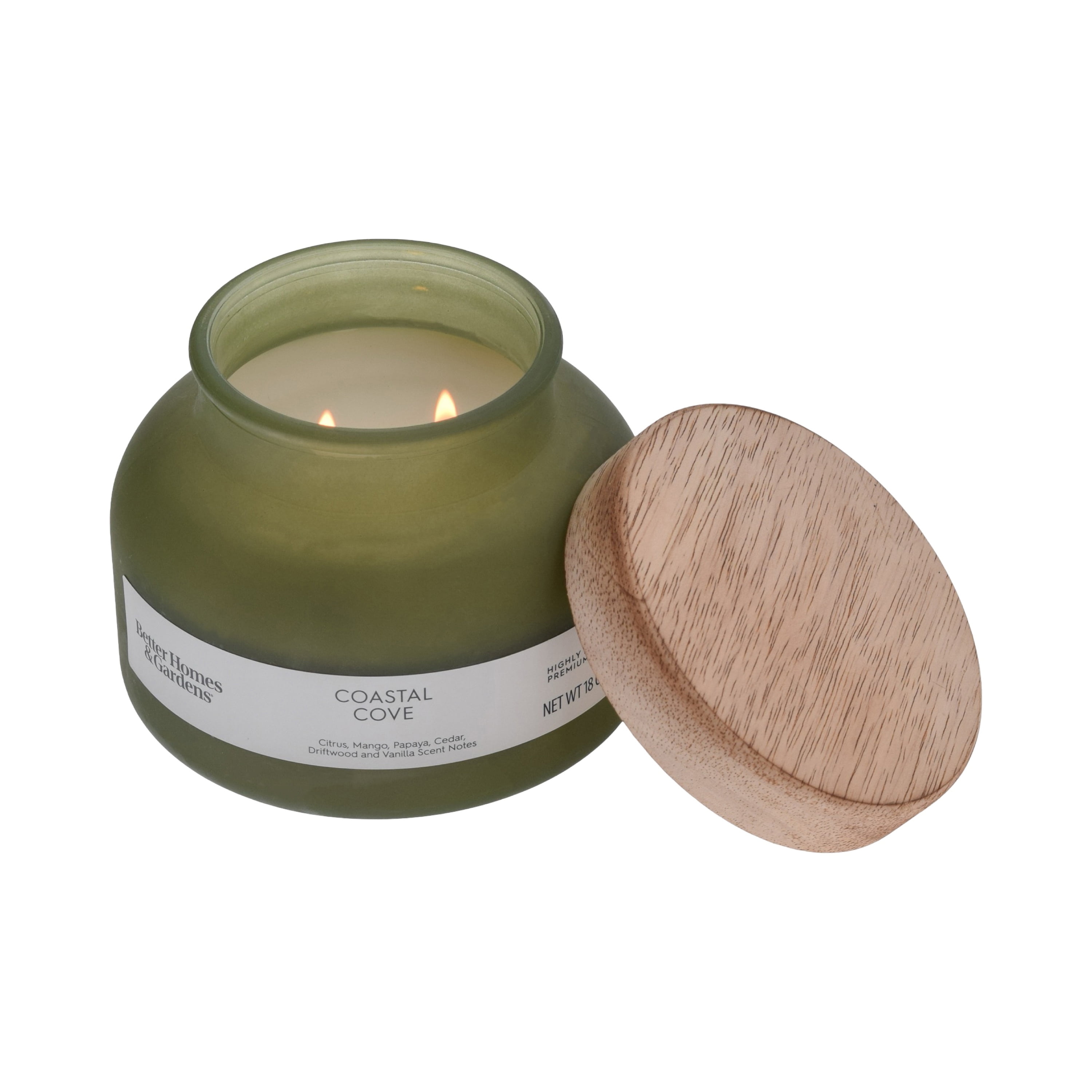 (4 pack) Better Homes and Gardens Coastal Cove Scented 2-Wick Frosted Jar Candle 18oz.