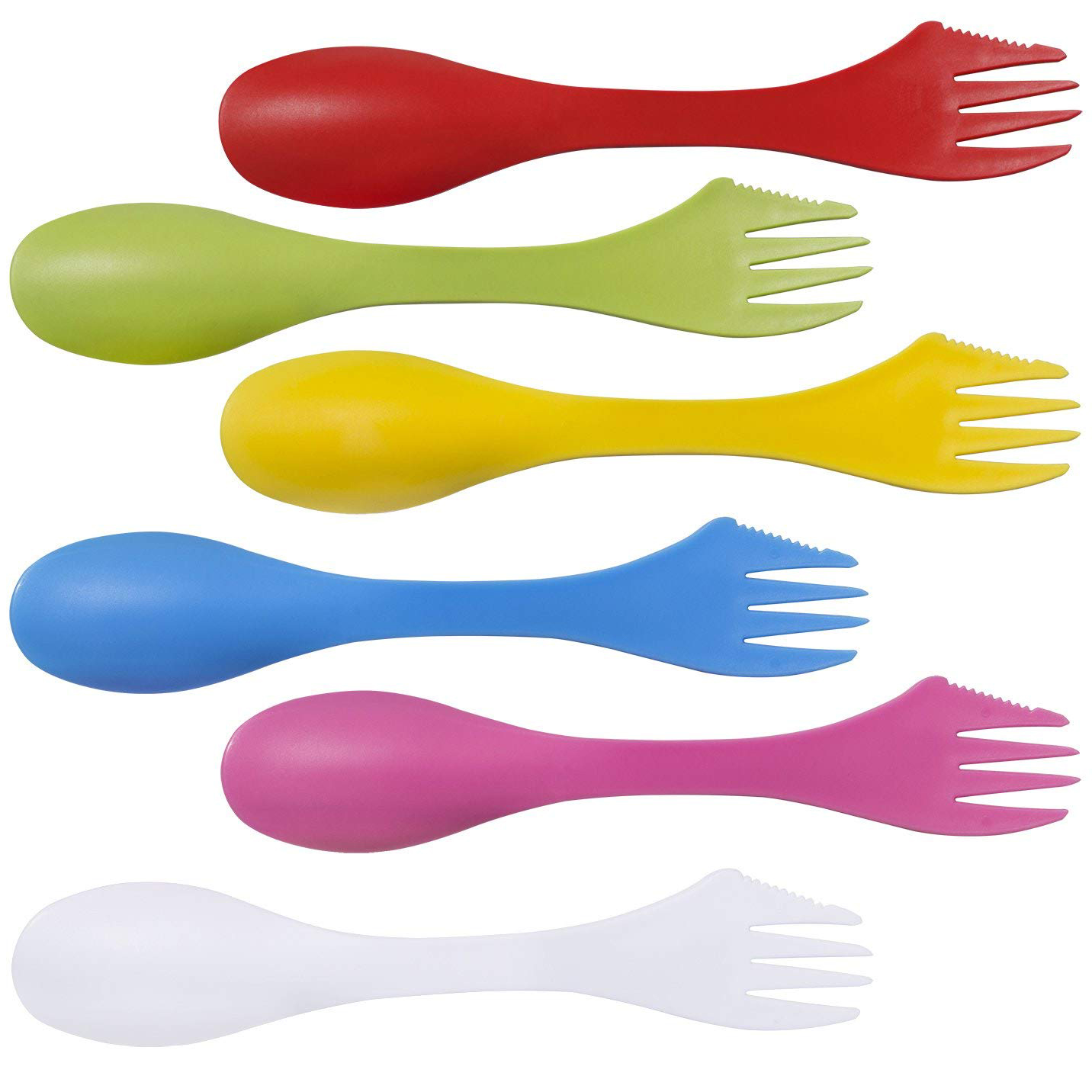 6Pcs Colorful Sporks Set 3 In 1 MultiFunctional Knife Fork Spoon