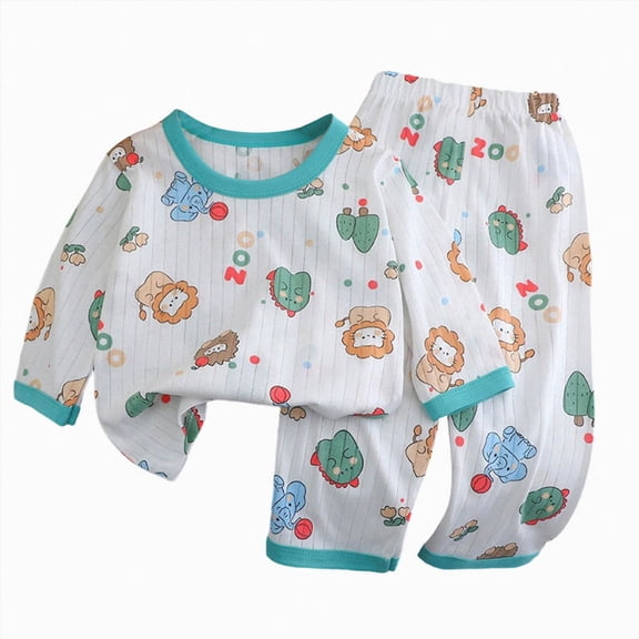 WUANDIXFA Baby Pajamas 12 18 24 Months 3T 4T 5T 6T Dinosaur Fall Soft Cotton Long Sleeve Shirts Pant Newborn Boys Outfit,Purple,5-6 Years