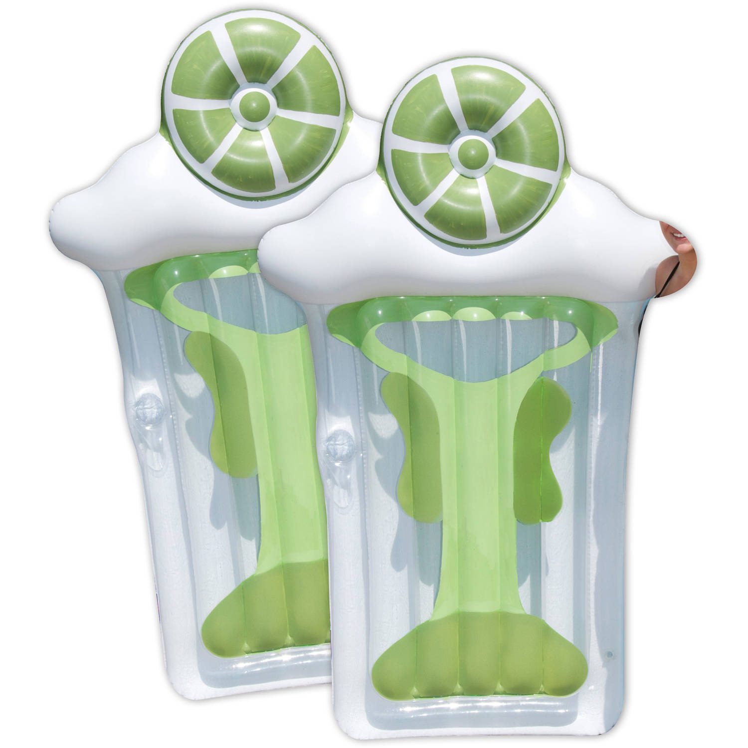 Swimline Vinyl Giant Inflatable Margarita RideOn Pool Float, White