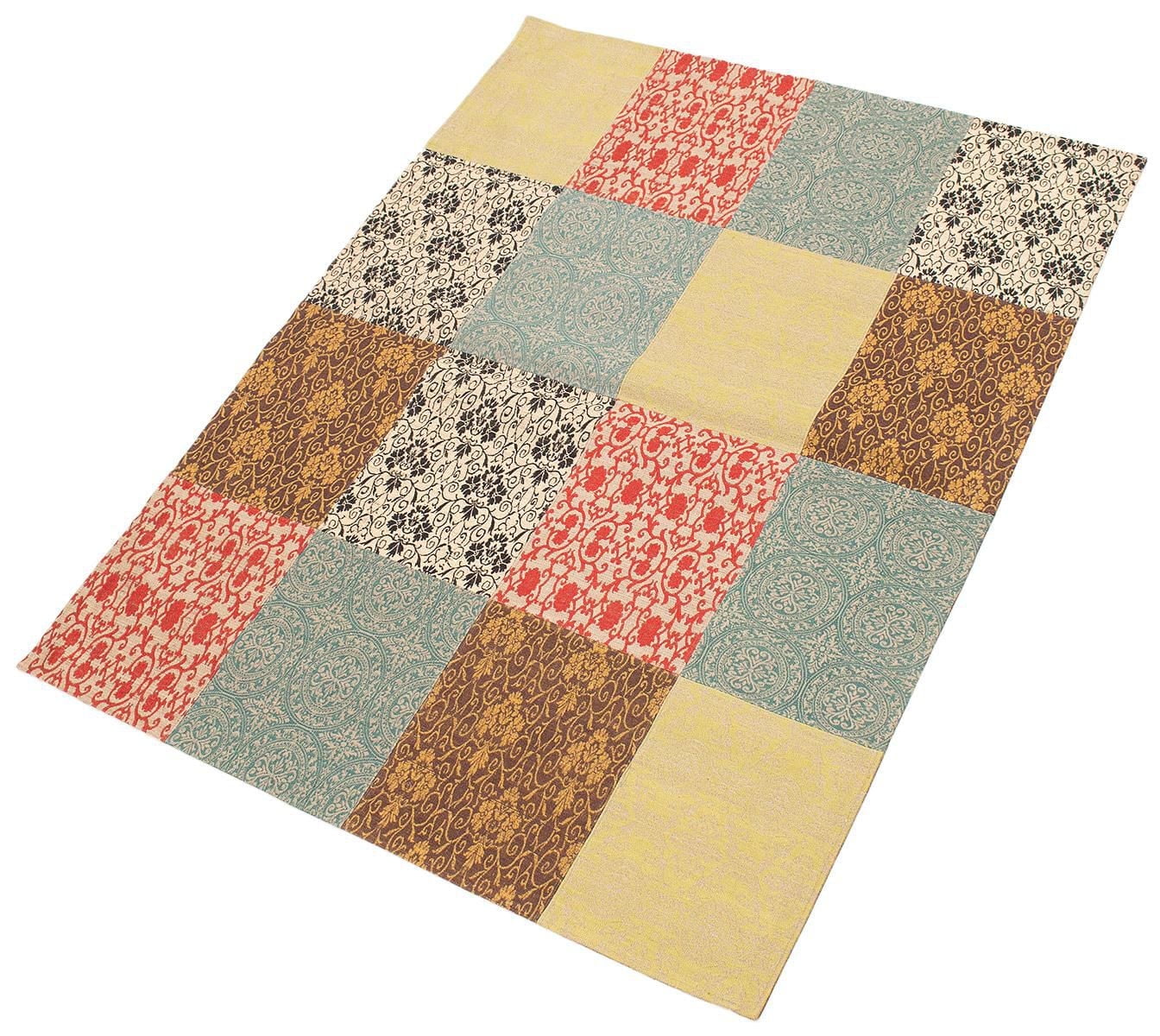 ECARPETGALLERY 5'8" x 7'6" Transitional Collage Handmade Area Rug for Living Room, Dining Room and Bedroom in Grn