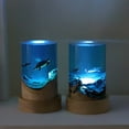 thumbnail image 4 of WISQGOO Handmade Home Decorative Bedside Lamps, Ocean Night Lights, Ocean Lamps, Cylinder Resin Lamps, Office Decorations (Whale Shark), 4 of 4