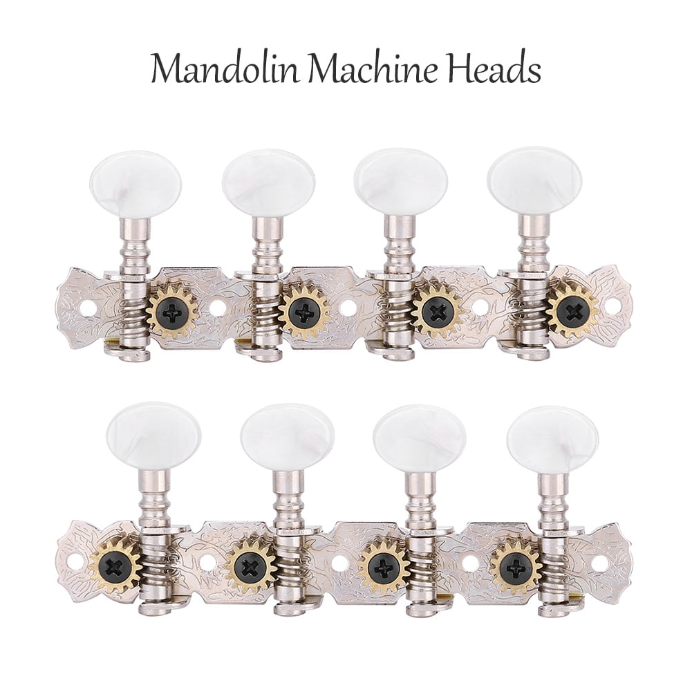 Mavis Laven White + Silver Tuning Pegs, Mandolin Machine Head, For 8 String Mandolin Tuners