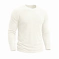 thumbnail image 6 of IAJDKMEK Men's Long Sleeve Crew Neck Shirt - Terry Cloth Textured Pullover Tops, Thermal Warm Casual Shirts for Cold Weather,White M, 6 of 9