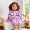 thumbnail image 3 of 18 Inch Doll Clothes Set, Knit Cardigan & Tulle Dress with 3D Butterfly, Winter Princess Outfit for Dolls, 3 of 6