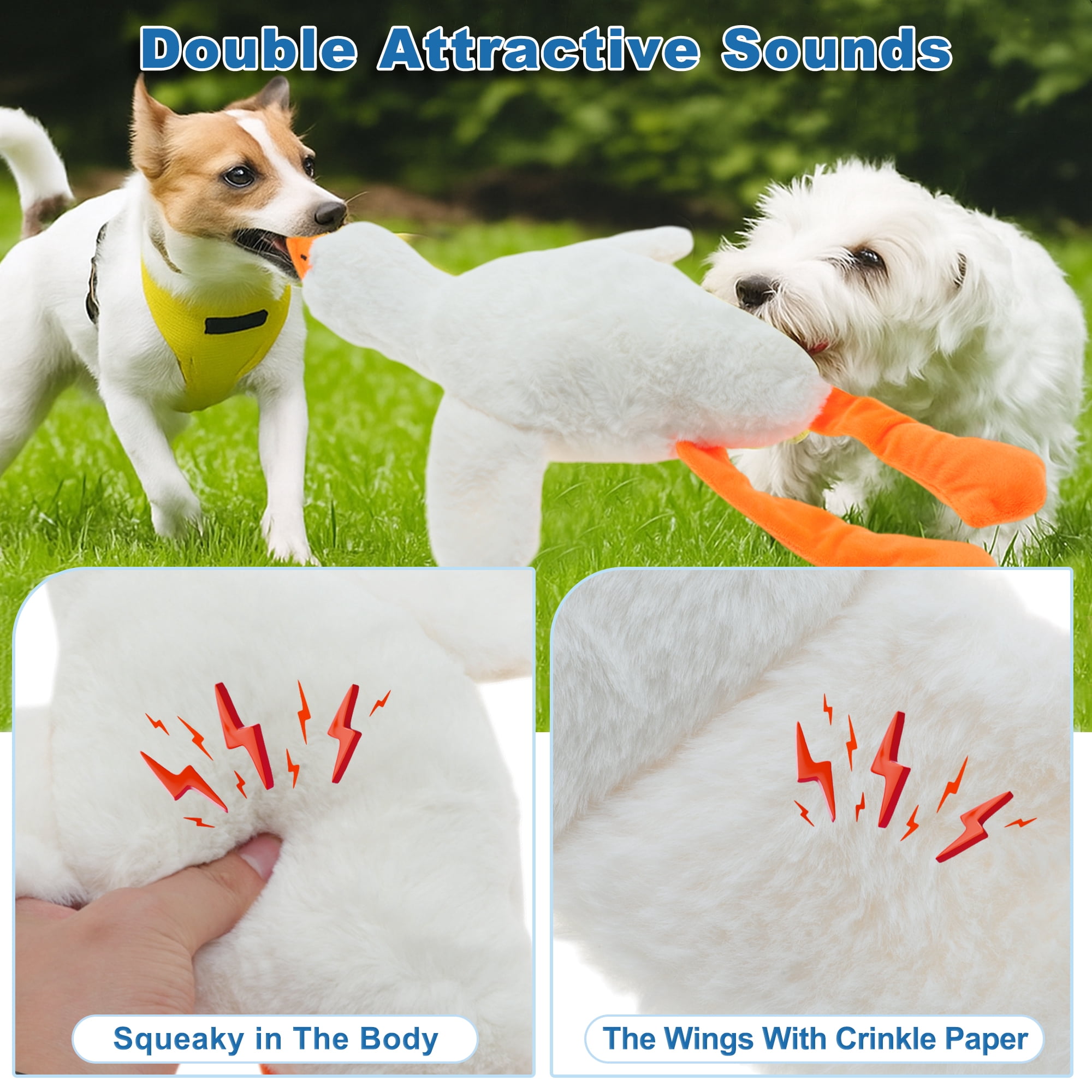 Unique Bargains Dog Toys for Aggressive Chewers Goose Chew Toy White
