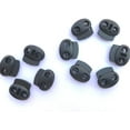 thumbnail image 4 of TORUBIA Plastic Toggle double Hole Spring Loaded Elastic Drawstring Rope Cord Locks Clip Ends Round Ball Shape Luggage Lanyard Stopper Sliding Fastener Buttons, Black, 25PCS, 4 of 6