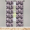 thumbnail image 2 of Ambesonne Tropical Curtains, Daisy Flowers Art Grunge, Pair of 28"x84", Grey Pink Pastel Purple, 2 of 4