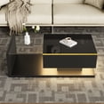 thumbnail image 1 of MODERNLUXE 39.4" Coffee Table with LED Lights, High-Gloss Centre Table Tea Table with Storage for Living Room,Small Space, White, 1 of 9