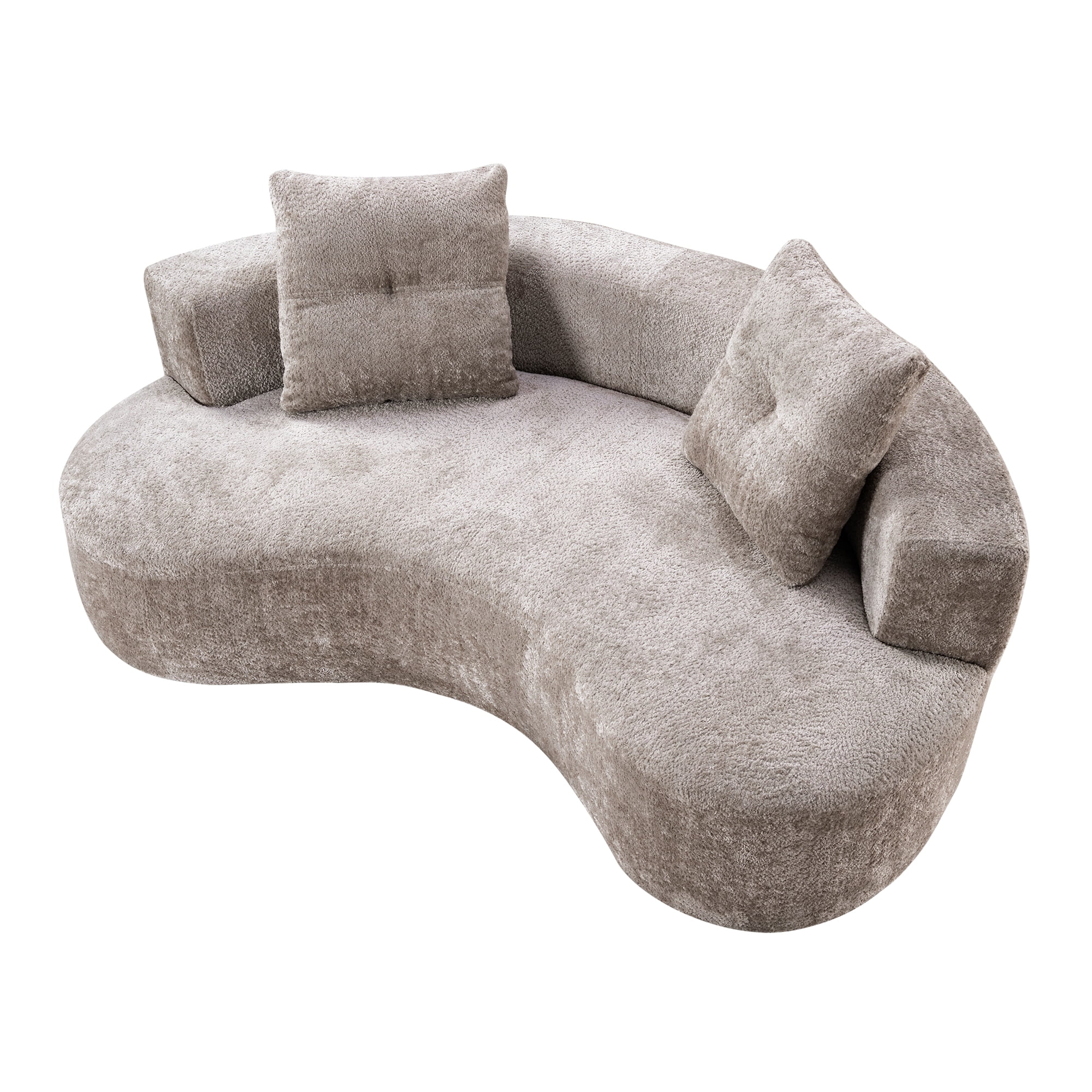 79.5 Inch 3 Seater Couch for Living Room, Boneless Cloud Sofa with 2 Pillows, Upholstered Floor Sofa in A Box Vacuum Compressed for Small Space No Assembly, Camel