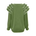 thumbnail image 7 of Breezora Unique Irregular Sleeve Oversized Sweatshirt Crewneck Pullover Womens Winter Casual Loose Fit Trendy Top XXL Size Light Green, 7 of 7
