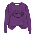 thumbnail image 1 of Rbaofujie Chandails d'Automne pour Femmes Chandails Décontractés Imprimés Col Rond Manches Longues Haut Ample Chandails en Molleton Violets Chandails à Capuchon pour Femmes, 1 of 3