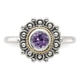 thumbnail image 4 of Auriga Fine Jewelry 925 Sterling Silver with 14K Accent Antiqued Amethyst Ring for Women Size 8, 4 of 6
