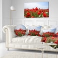 thumbnail image 3 of Designart Red Poppies under Bright Blue Sky - Flower Throw Pillow - 12x20, 3 of 5
